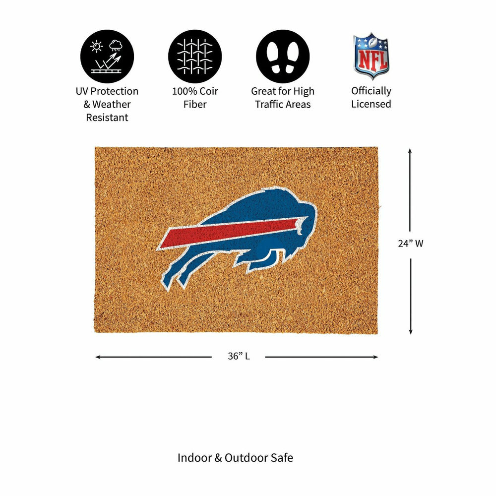 Buffalo Bills Large Full Color Coir Mat, 36"x24", NFL