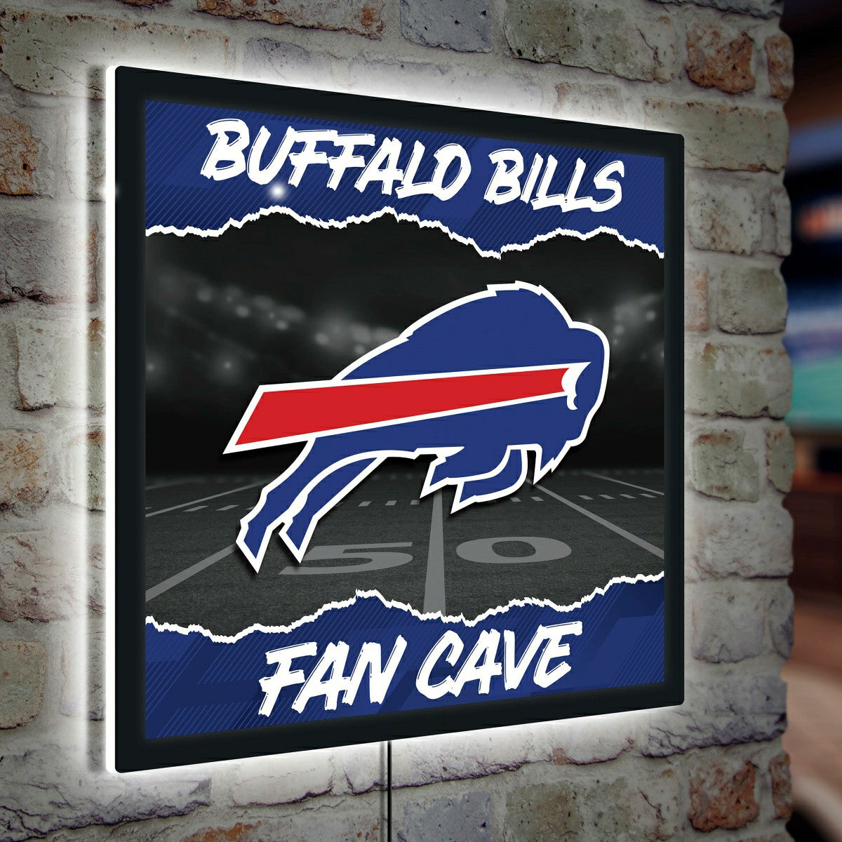Buffalo Bills 23"H x 23"L LED Wall Decor, Edgelite, Square, NFL, Home