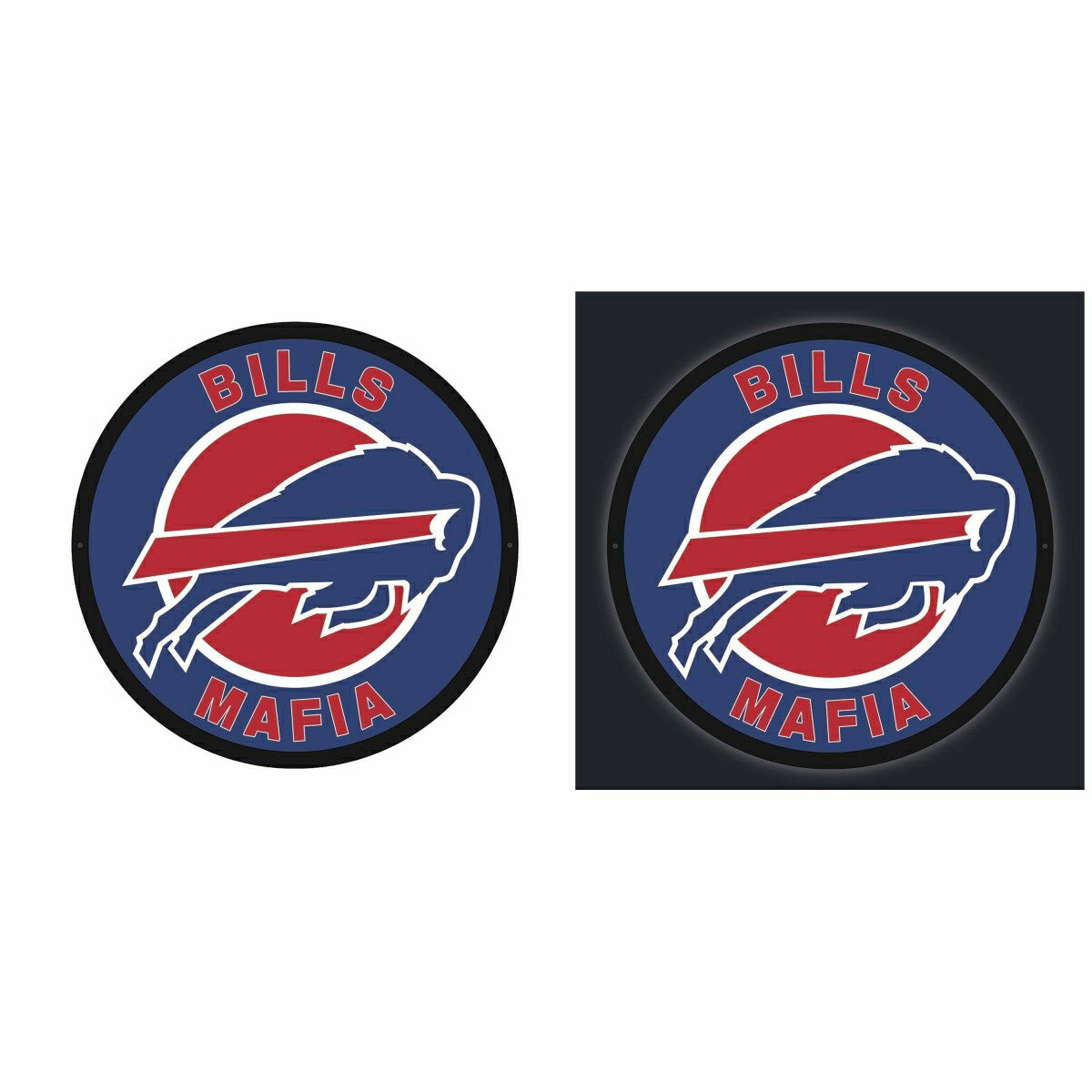LED Wall Decor, Large Round, Buffalo Bills, Bills Mafia, NFL, Home