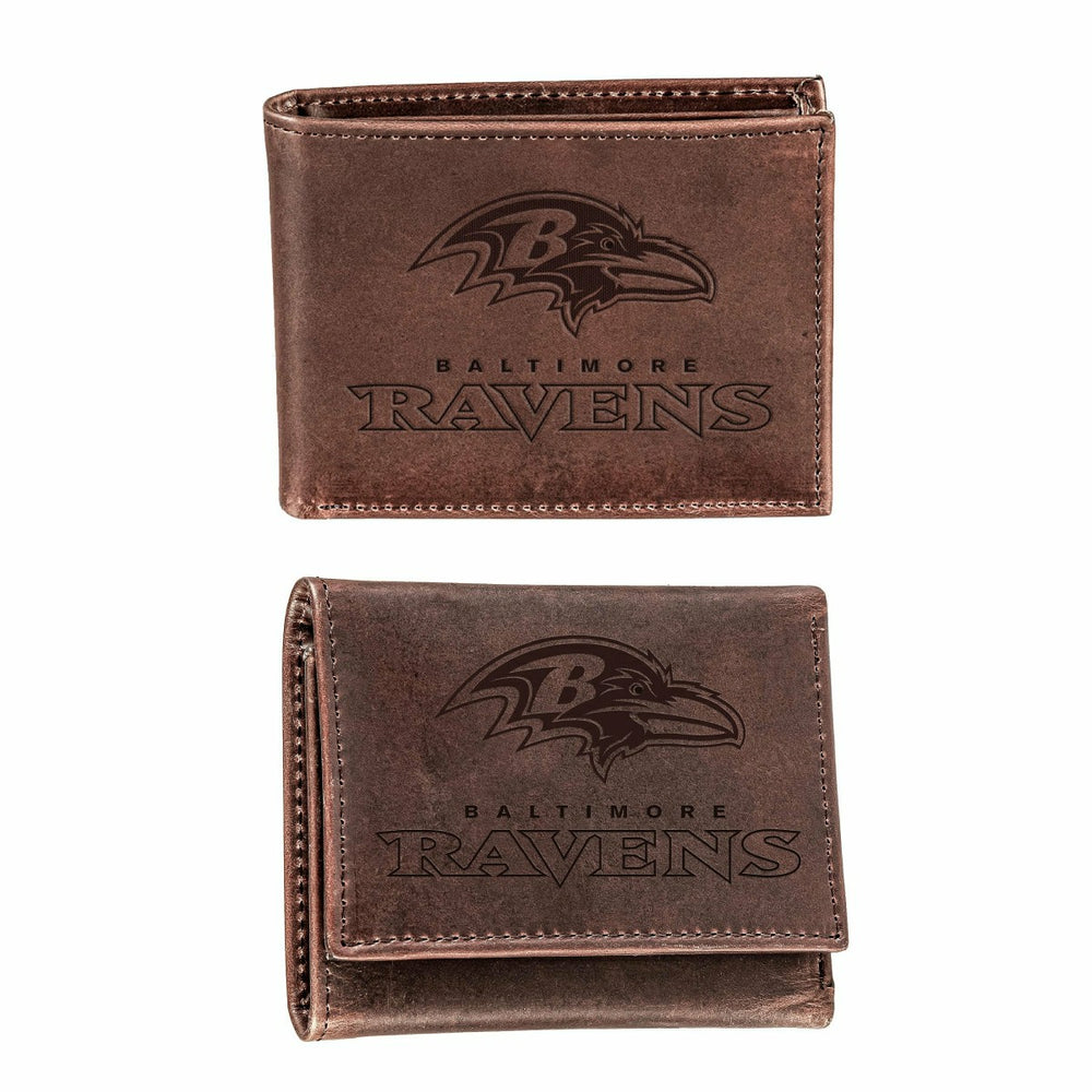 Baltimore Ravens, Bi-Fold and Tri-Fold Wallet Gift Set, Brown, NFL, Home