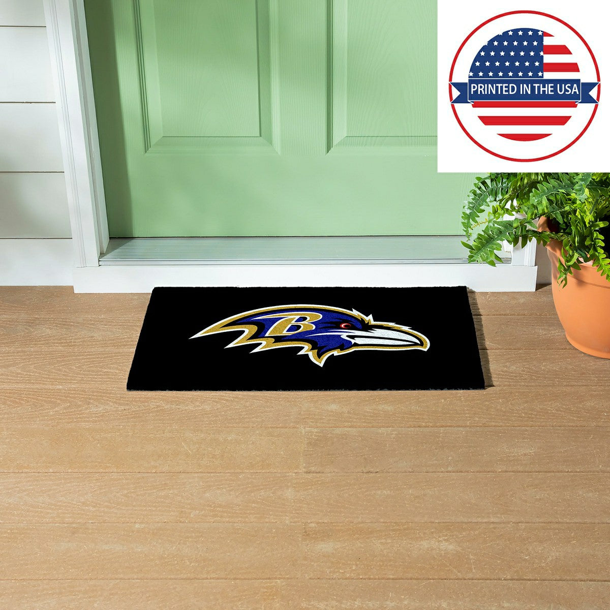 Full Color PVC Mat, 16" x 28", Baltimore Ravens, NFL