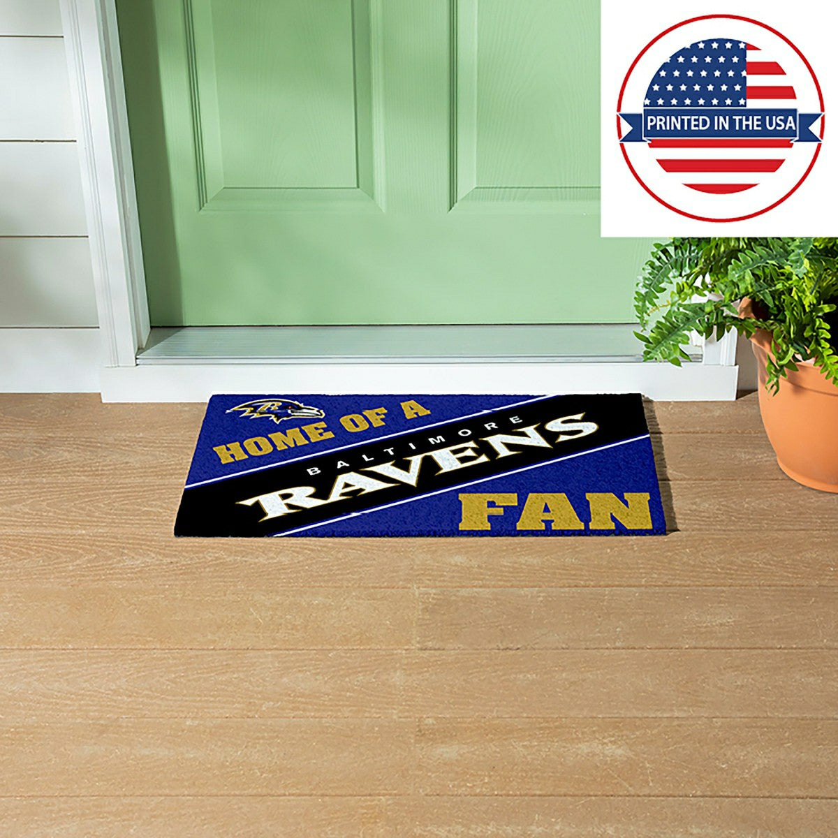 Baltimore Ravens, PVC Mat COLOR, Home of a Fan, NFL