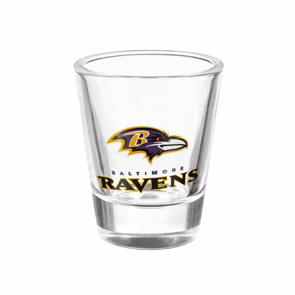 Baltimore Ravens 4-Piece Ceramic and Glass 2oz. Shot Glass Set, NFL, Home