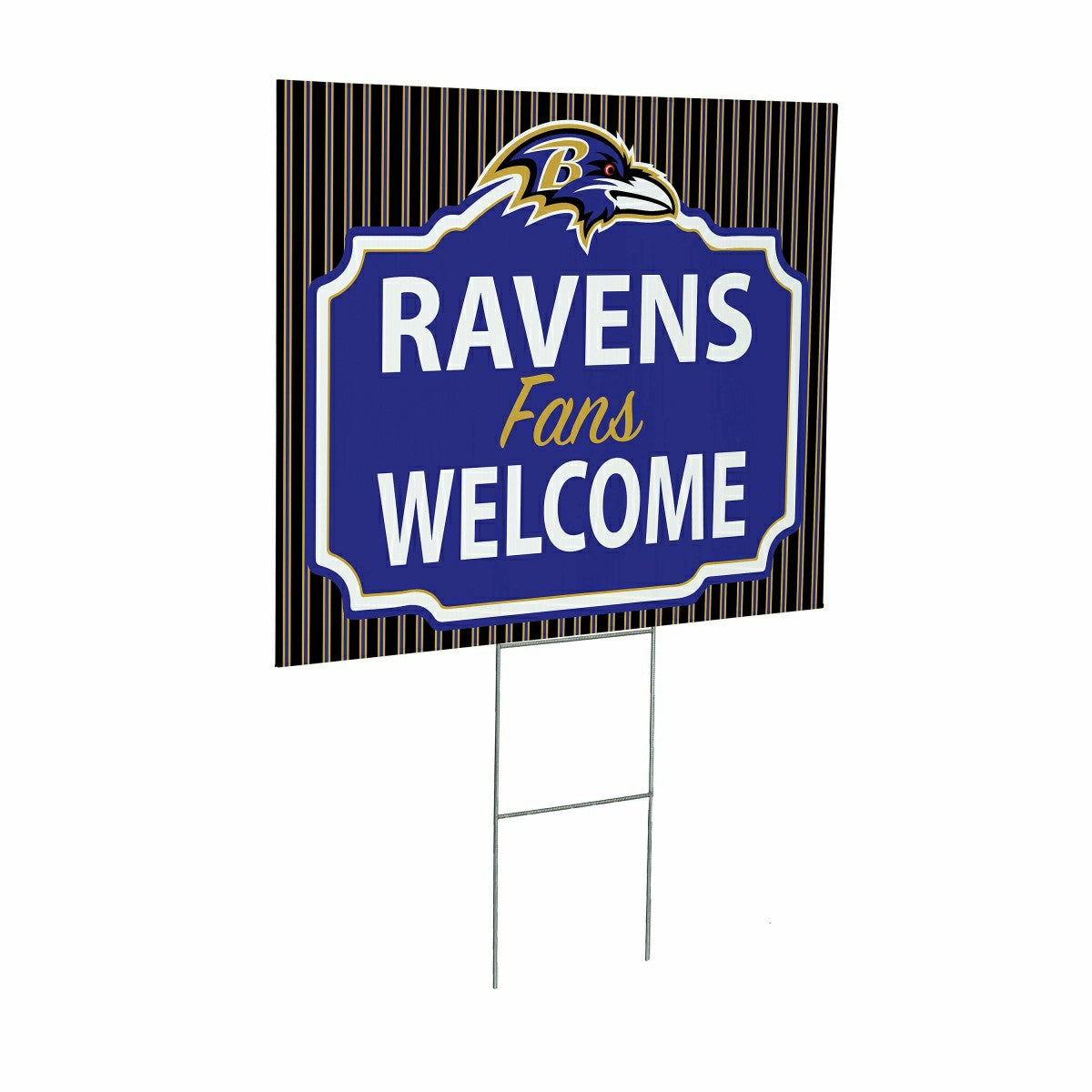 Baltimore Ravens Coroplast Yard Sign, "Fans Welcome", NFL, Home