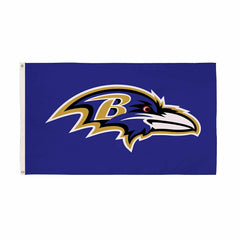 Baltimore Ravens Single Sided Flag w/ 2 Grommets, 3'x5', NFL, Home