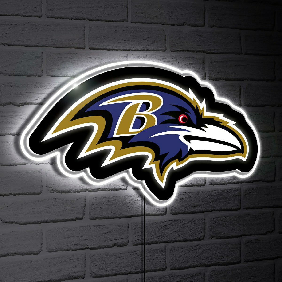 Baltimore Ravens LED Wall Decor, Glazelite, Logo, NFL, Home