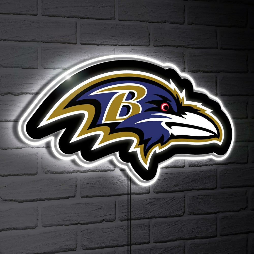 Baltimore Ravens LED Wall Decor, Glazelite, Logo, NFL, Home
