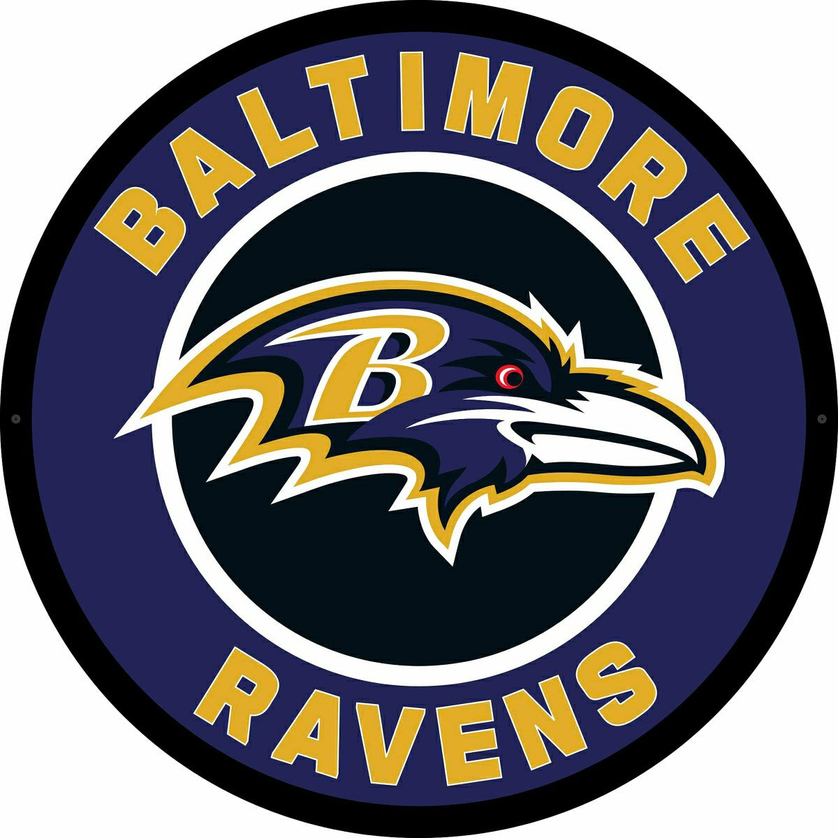 LED Wall Decor, Round, Baltimore Ravens, NFL, Home