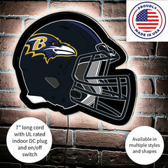 LED Wall Decor, Helmet, Baltimore Ravens, NFL, Home