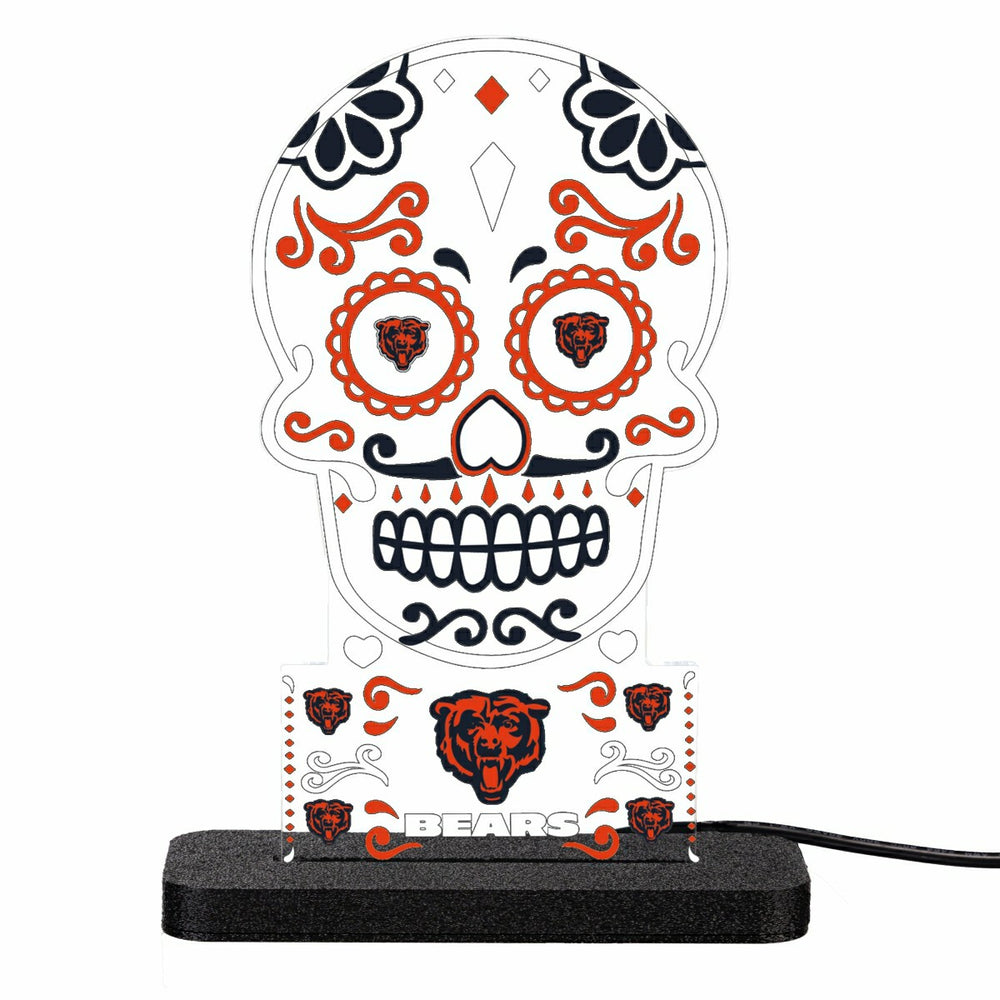 Chicago Bears NFL Football Sugar Skull Desklite LED Decor, NFL, Home