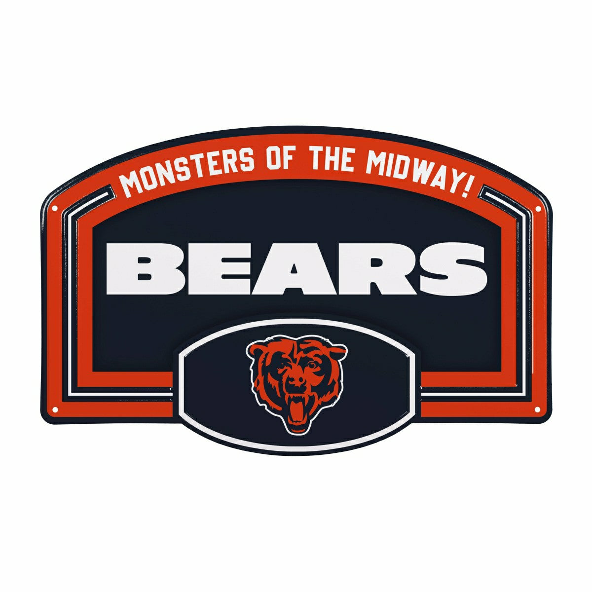 Chicago Bears USA Embossed Steel Wall Sign, 11" x 17", NFL, Home