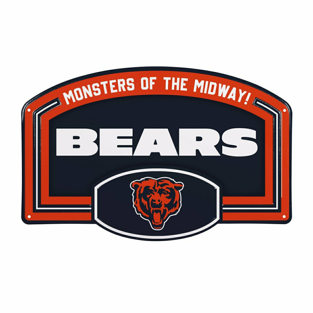 Chicago Bears USA Embossed Steel Wall Sign, 11" x 17", NFL, Home