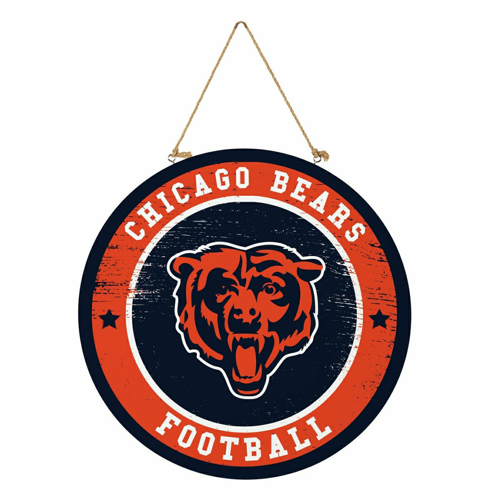 Chicago Bears Round Door Décor with Hanging Rope, 18x18, NFL, Home