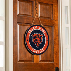 Chicago Bears Round Door Décor with Hanging Rope, 18x18, NFL, Home