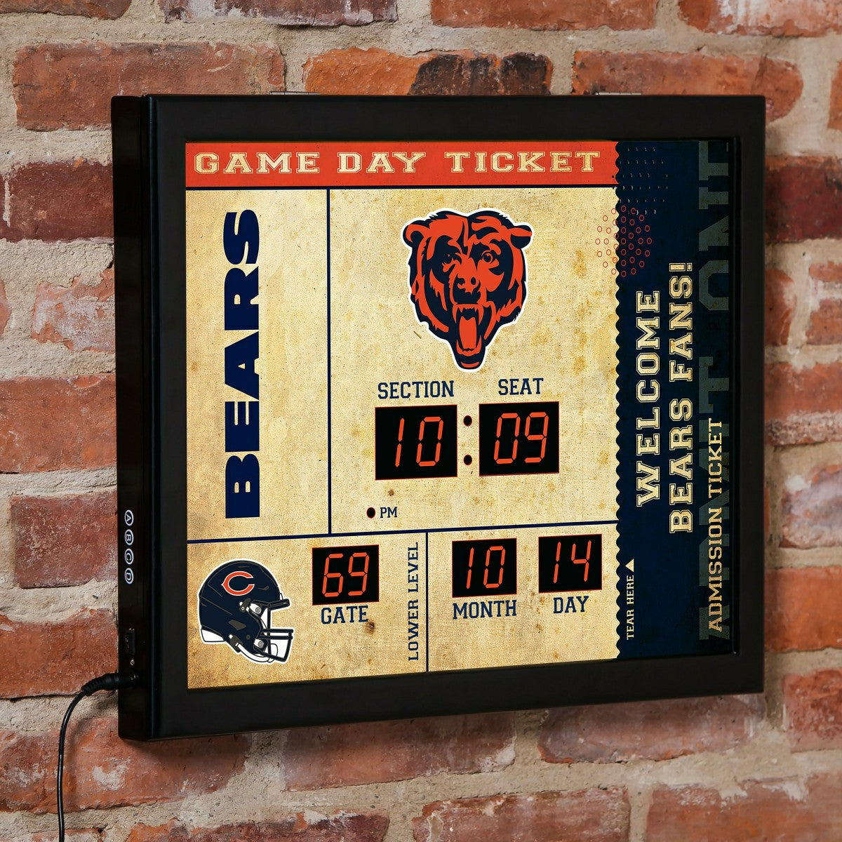 Scoreboard Wall Clock, Chicago Bears, NFL, Home