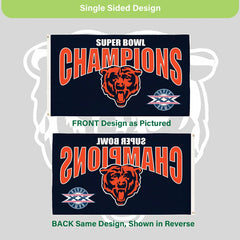 Chicago Bears Superbowl XX Champions Football 3x5 Flag, NFL, Home