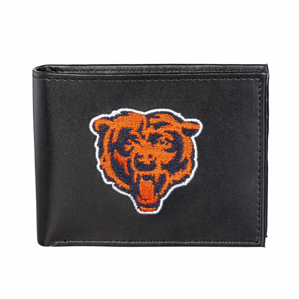 Chicago Bears Black Bi-Fold Embroidered Wallet, NFL, Home