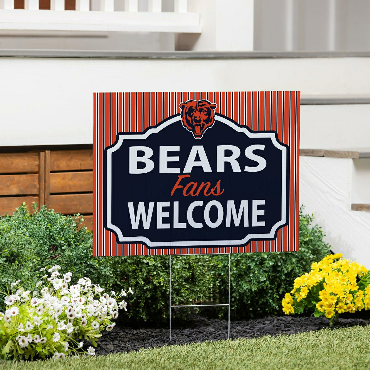 Chicago Bears Coroplast Yard Sign, "Fans Welcome", NFL, Home