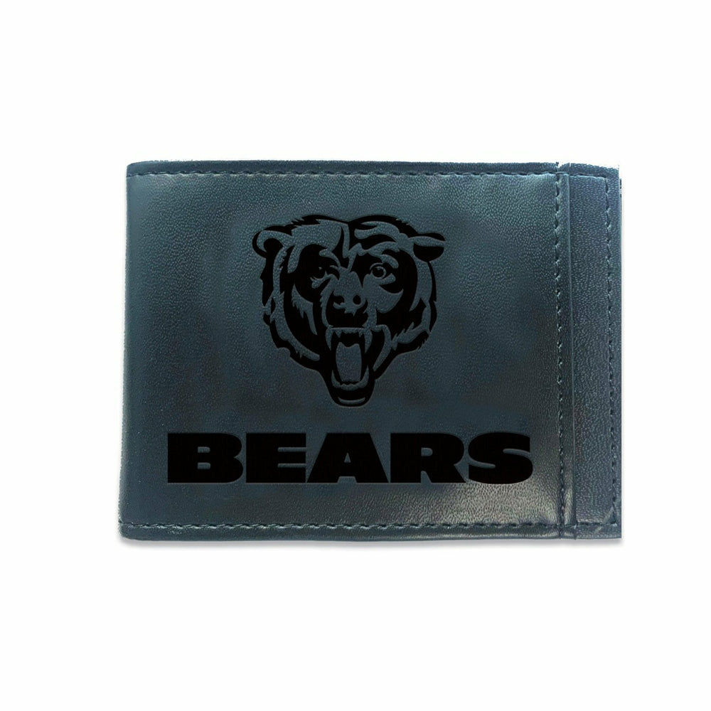 Front Pocket Wallet w/ RFID Blocking, Chicago Bears, Black, NFL, Home
