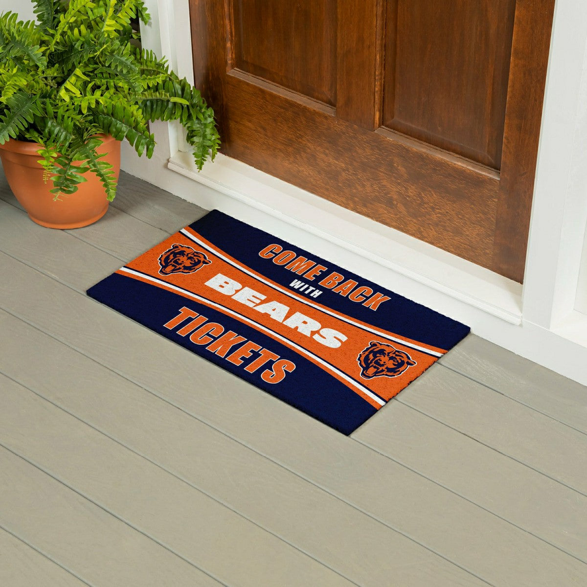 28" x 16" PVC Trapper Mat, Come Back with Tickets, Chicago Bears, NFL