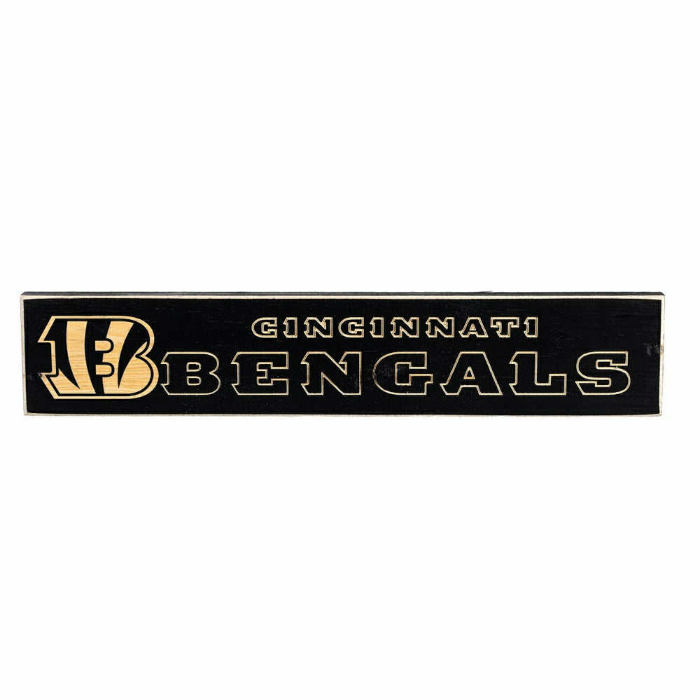 Cincinnati Bengals Engraved Wood Sign, 3.5" x 18", NFL, Home