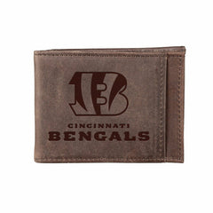 Front Pocket Wallet w/ RFID Blocking, Cincinnati Bengals, Brown, NFL, Home