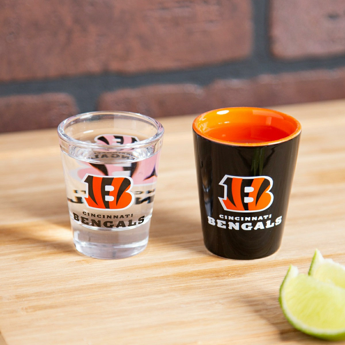 Cincinnati Bengals 4-Piece Ceramic and Glass 2oz. Shot Glass Set, NFL, Home