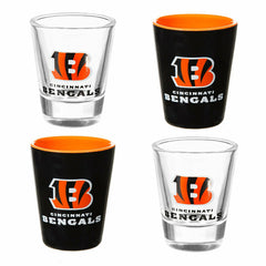 Cincinnati Bengals 4-Piece Ceramic and Glass 2oz. Shot Glass Set, NFL, Home