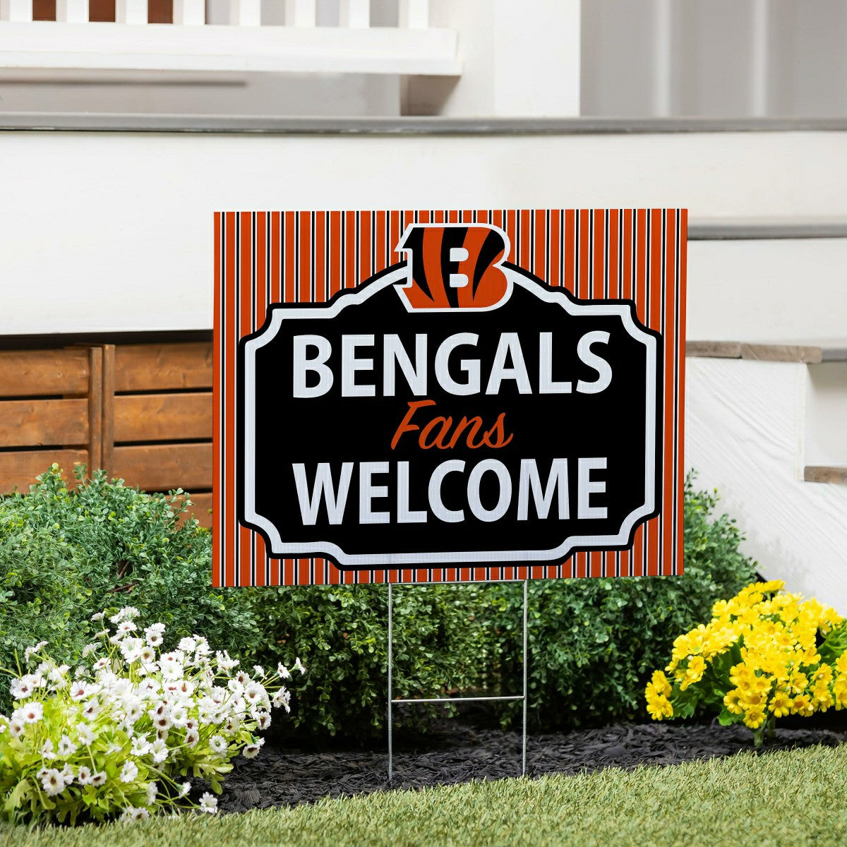 Cincinnati Bengals Coroplast Yard Sign, "Fans Welcome", NFL, Home
