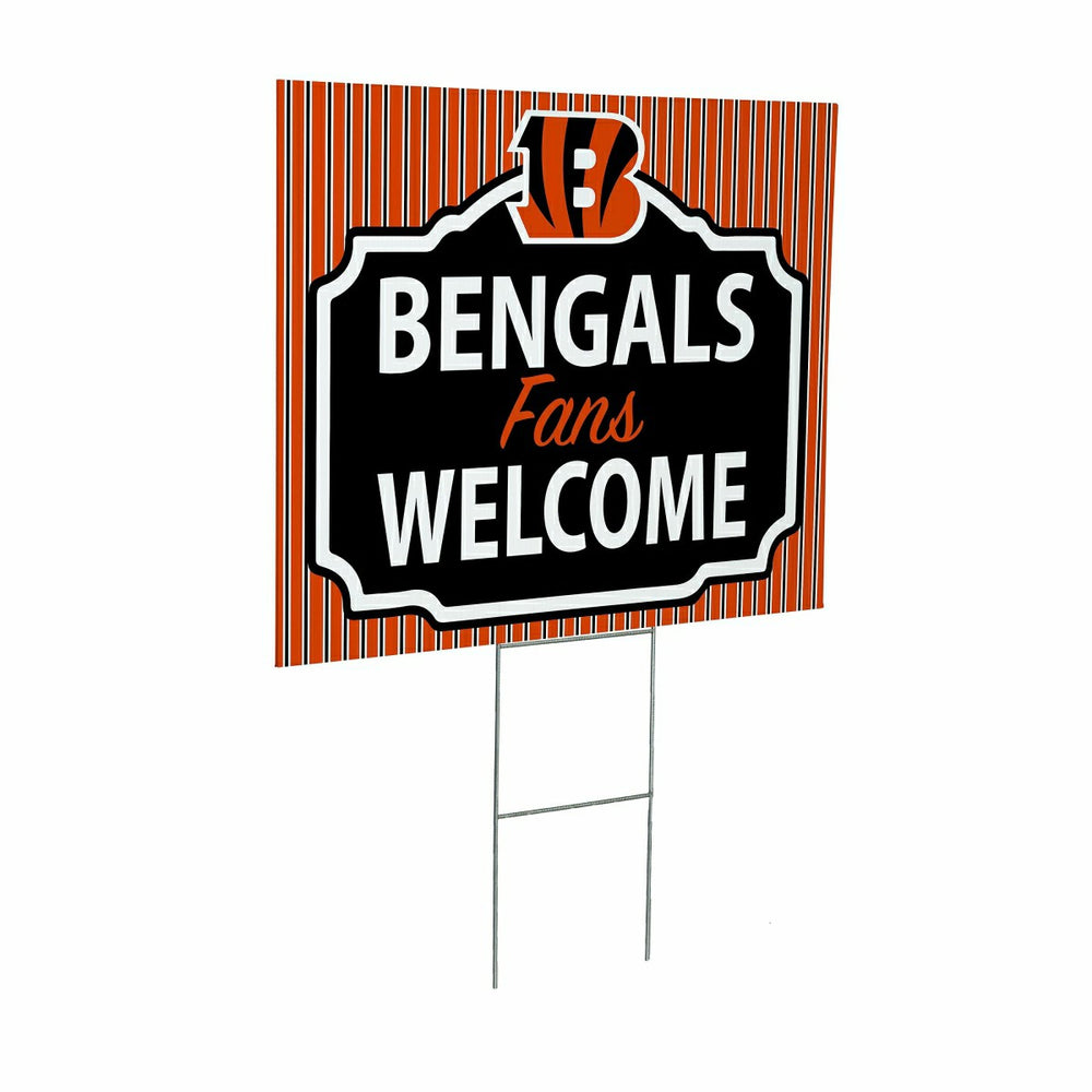 Cincinnati Bengals Coroplast Yard Sign, "Fans Welcome", NFL, Home