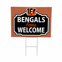 Cincinnati Bengals Coroplast Yard Sign, "Fans Welcome", NFL, Home