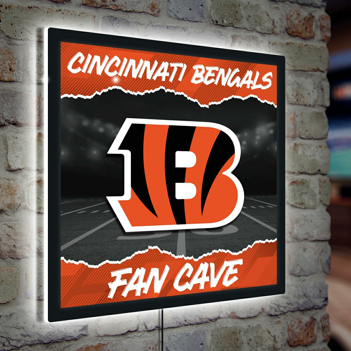 Cincinnati Bengals 23"H x 23"L LED Wall Decor, Edgelite, Square, NFL, Home