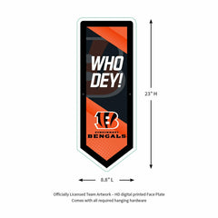 LED Wall Decor, Pennant, Cincinnati Bengals, NFL, Home