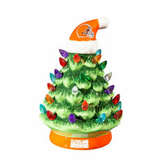 8" LED Ceramic Christmas Tree, Cleveland Browns, NFL, Home