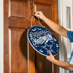 Dallas Cowboys Halloween Round Door Décor with Hanging Rope, 18x18, NFL, Home