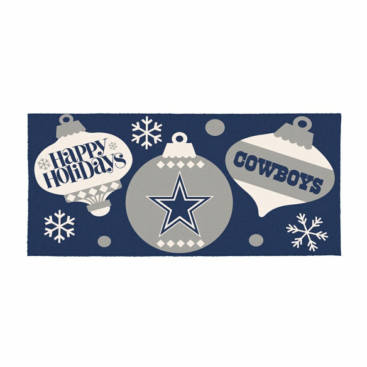 Dallas Cowboys Holiday Flocked Coir Sassafras Switch Mat, 22"x10", NFL