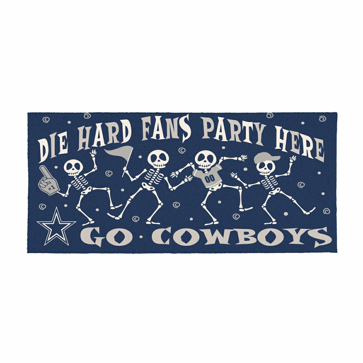 Dallas Cowboys Flocked Coir Halloween Sassafras Switch Mat, 22"x10", NFL