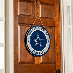 Dallas Cowboys Round Door Décor with Hanging Rope, 18x18, NFL, Home