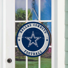 Dallas Cowboys Round Door Décor with Hanging Rope, 18x18, NFL, Home