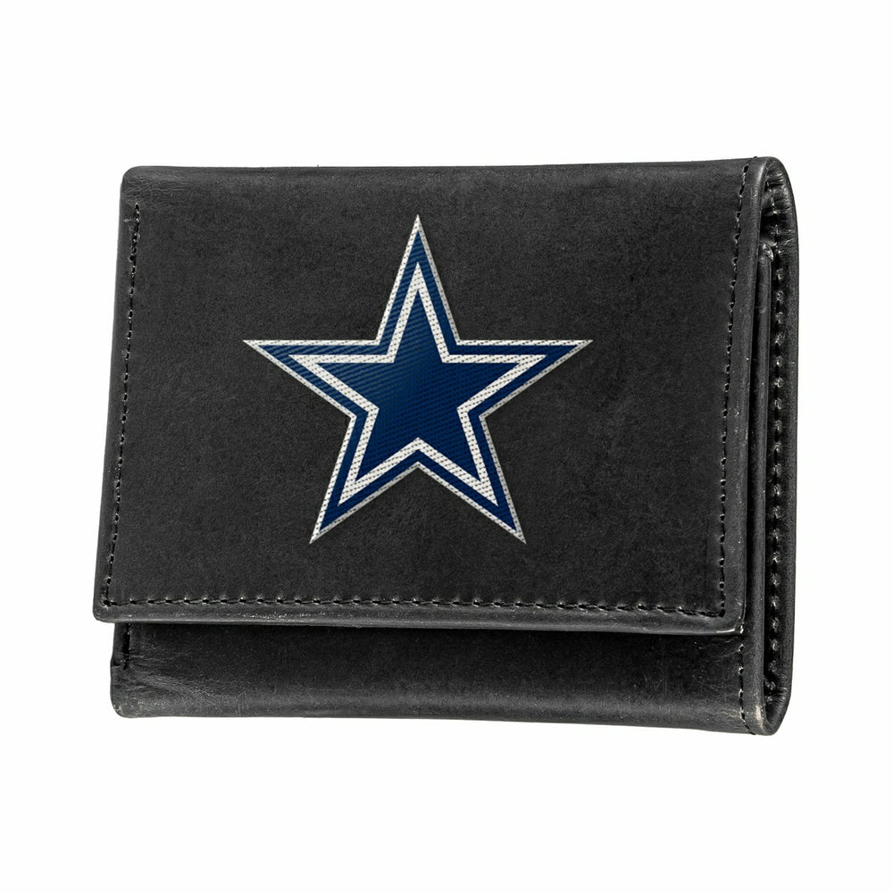 Dallas Cowboys Black Tri-Fold Embroidered Wallet, NFL, Home