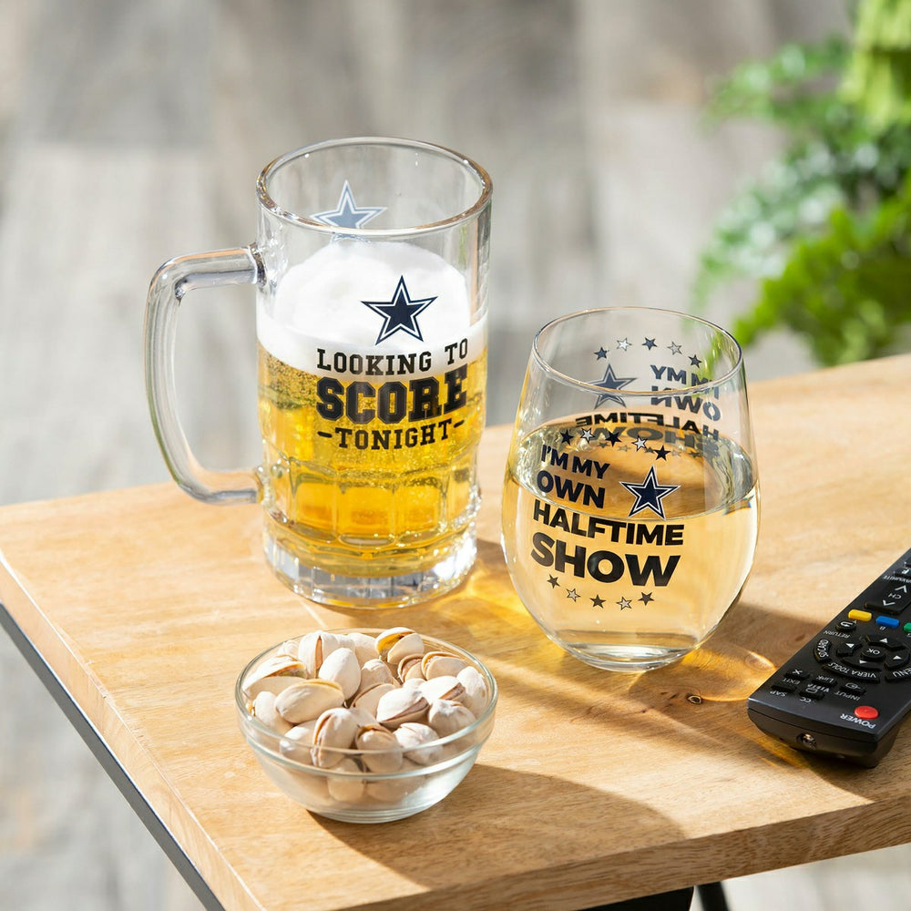 Dallas Cowboys, Stemless 17OZ Wine & Beer 16 OZ Gift Set, NFL