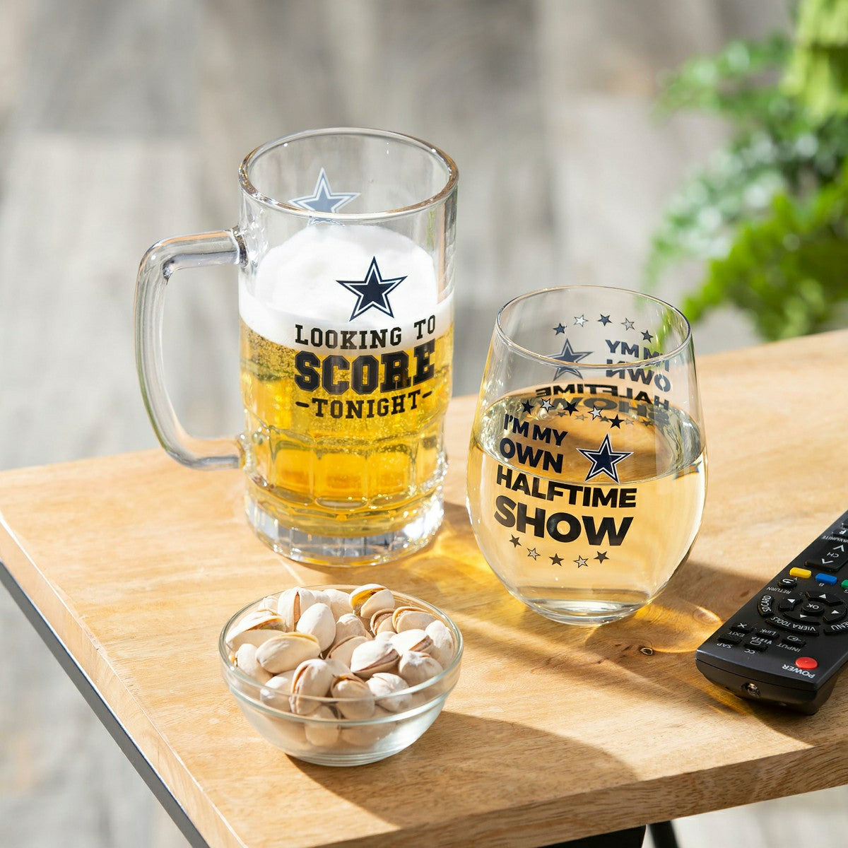Dallas Cowboys, Stemless 17OZ Wine & Beer 16 OZ Gift Set, NFL
