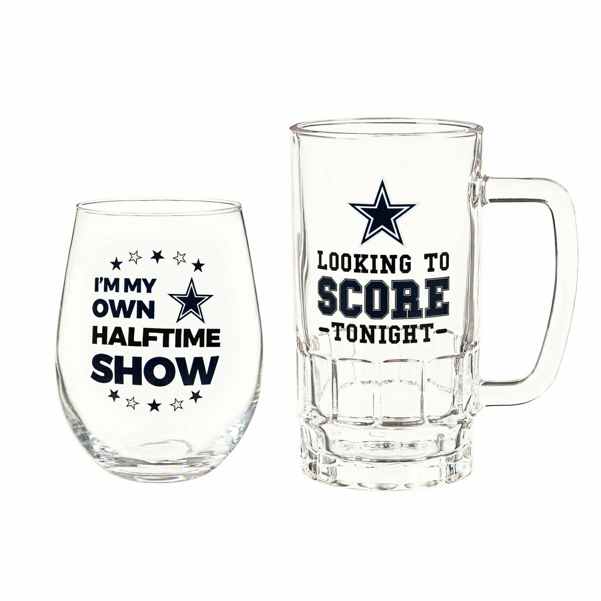Dallas Cowboys, Stemless 17OZ Wine & Beer 16 OZ Gift Set, NFL