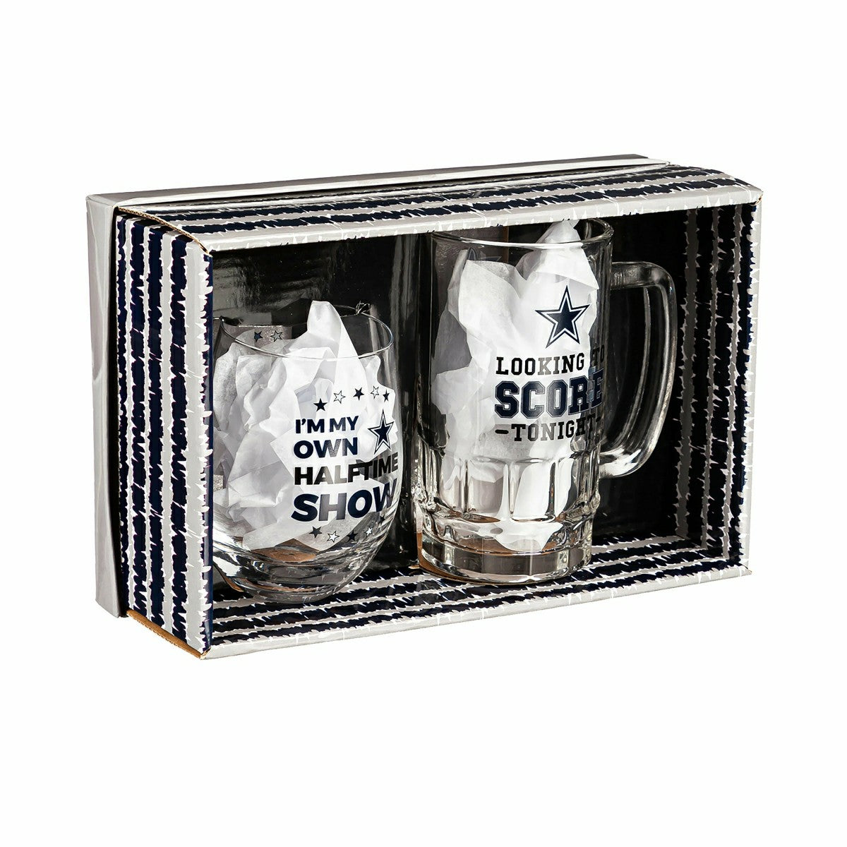 Dallas Cowboys, Stemless 17OZ Wine & Beer 16 OZ Gift Set, NFL