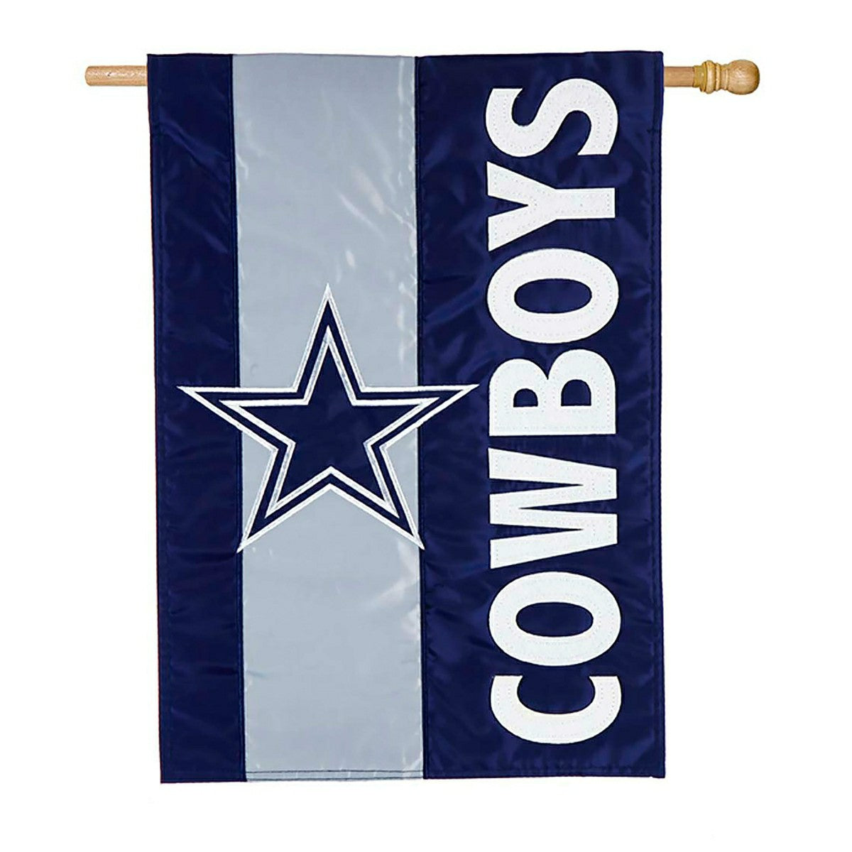 Double-Sided Embellished NFL Team Pride Applique House Flag, Dallas Co, NFL
