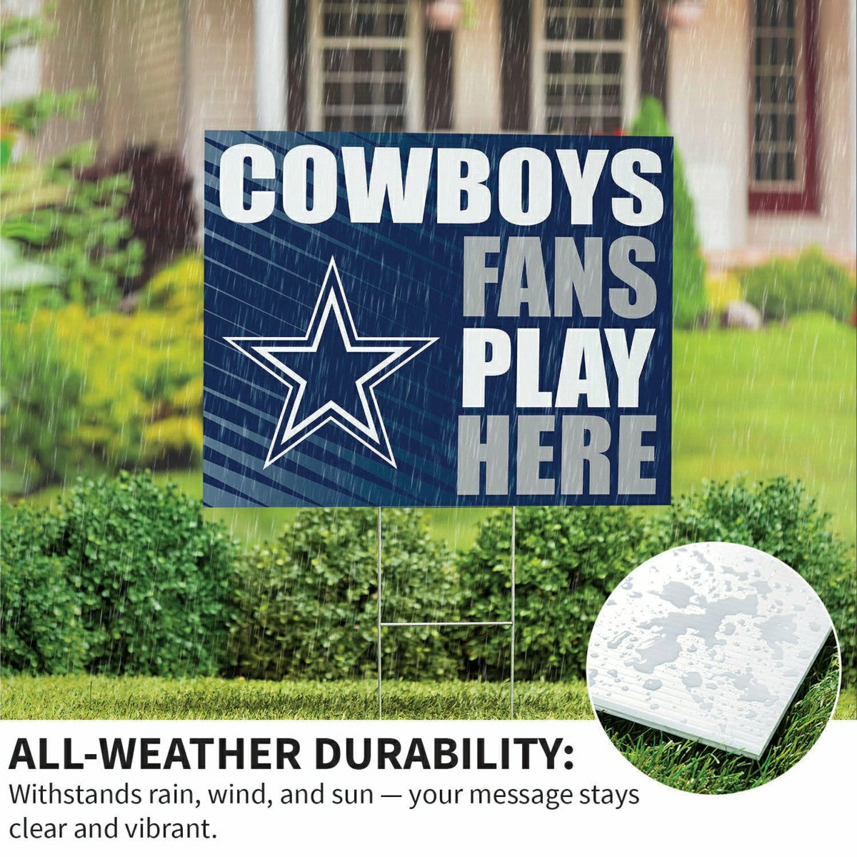 Dallas Cowboys Coroplast Yard Sign "Fans Play Here", NFL, Home