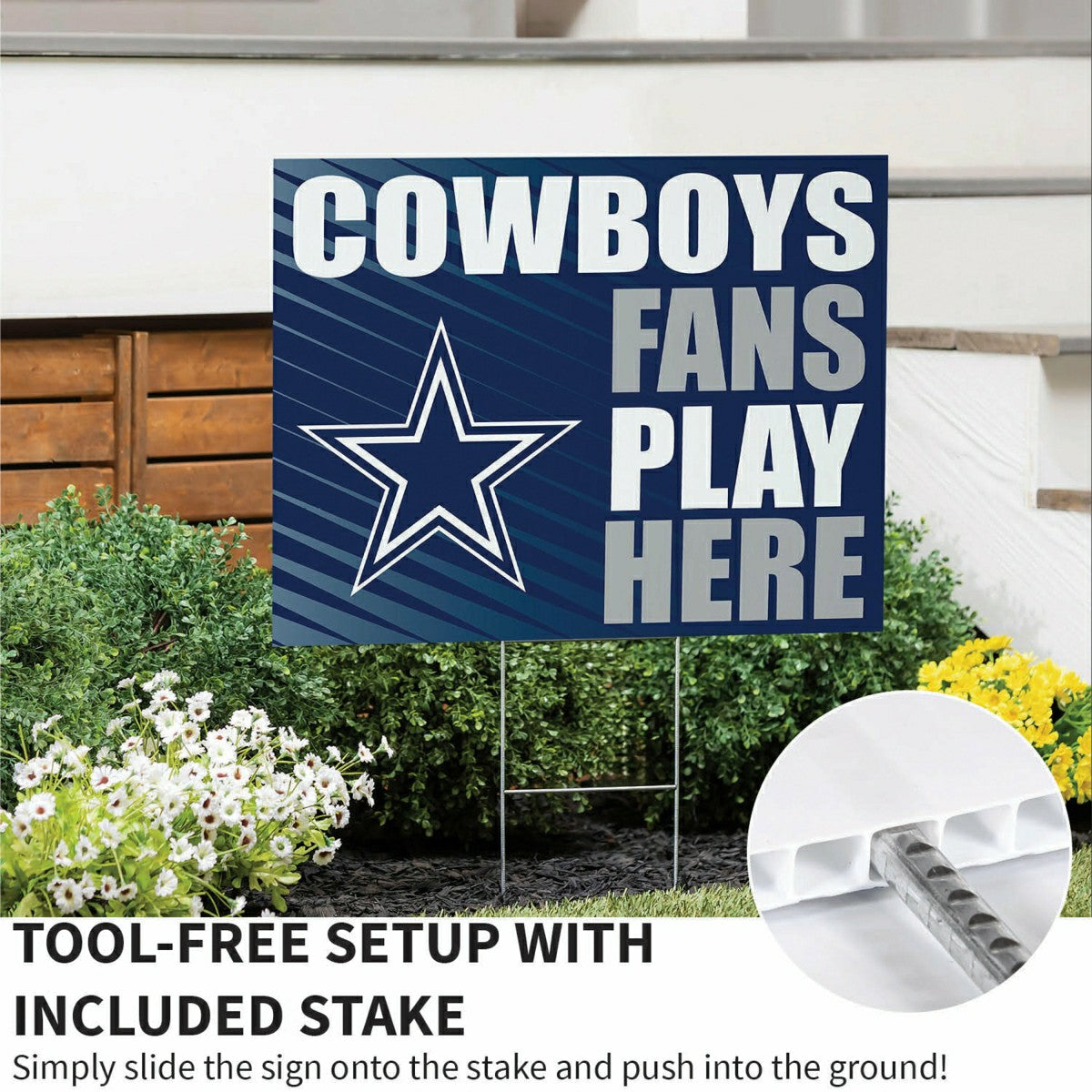 Dallas Cowboys Coroplast Yard Sign "Fans Play Here", NFL, Home