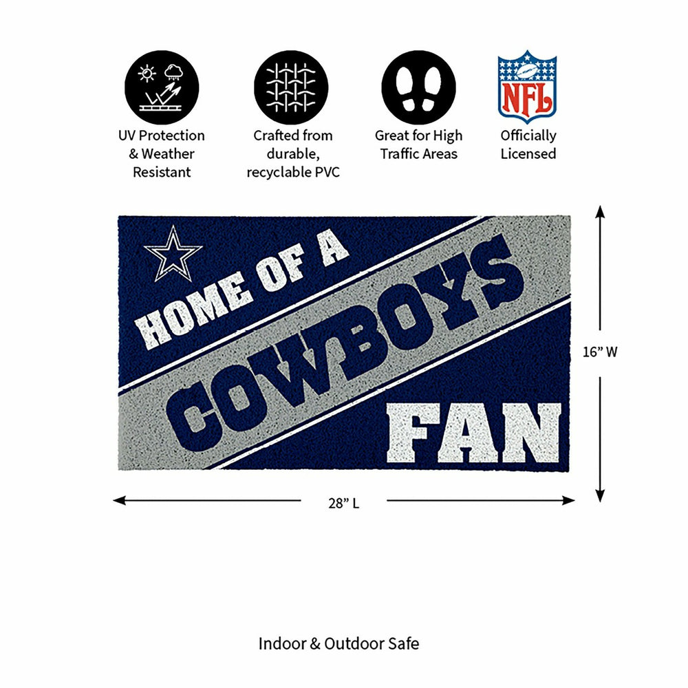 Dallas Cowboys, PVC Mat COLOR, Home of a Fan, NFL