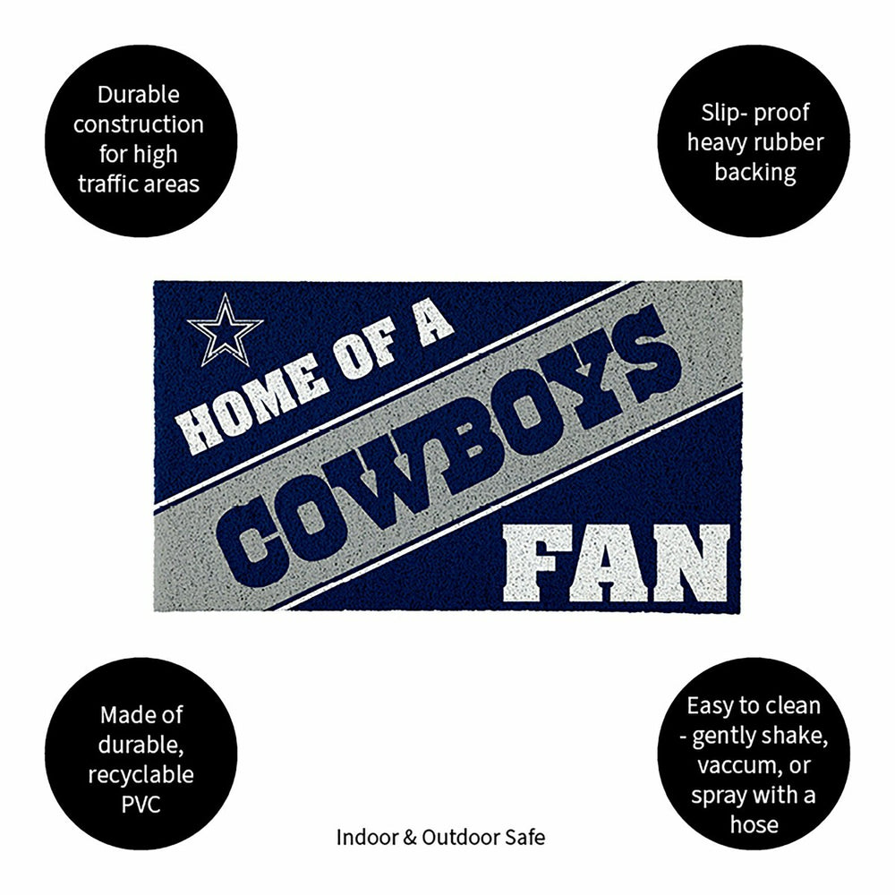 Dallas Cowboys, PVC Mat COLOR, Home of a Fan, NFL