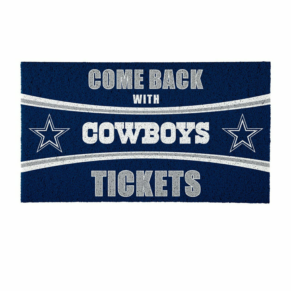 28" x 16" PVC Trapper Mat, Come Back with Tickets, Dallas Cowboys, NFL
